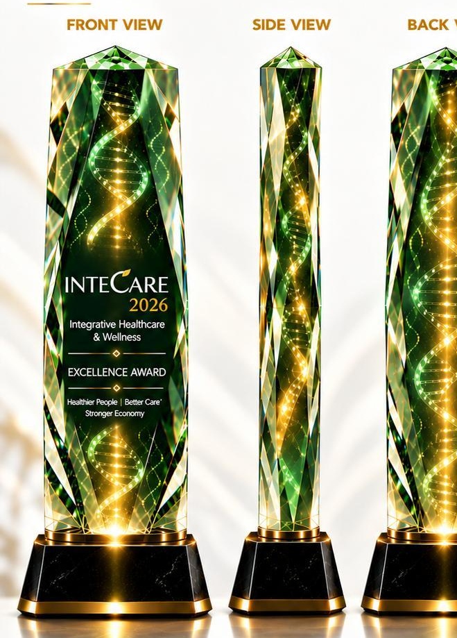 INTECARE 2026 Excellence Award handcrafted trophy sculpture